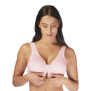 Carole Martin Full Freedom Front Closure wirefree Cotton Comfort Bra- Pink