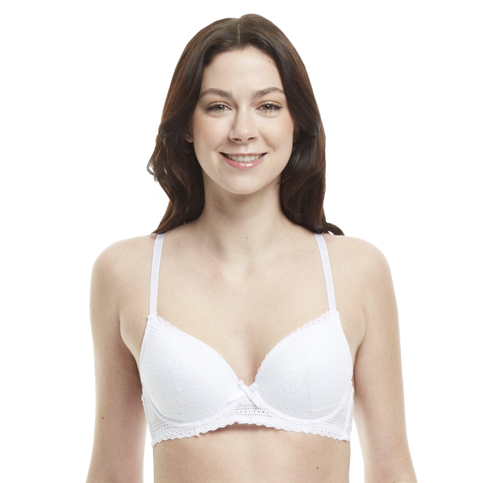 Underwire Push-Up Bra with Full Coverage and Padded Cups with