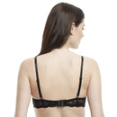 Underwire Push-Up Bra with Full Coverage and Padded Cups with Lace Wings
