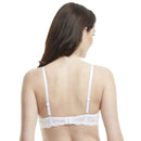 Underwire Push-Up Bra with Full Coverage and Padded Cups with Lace Wings