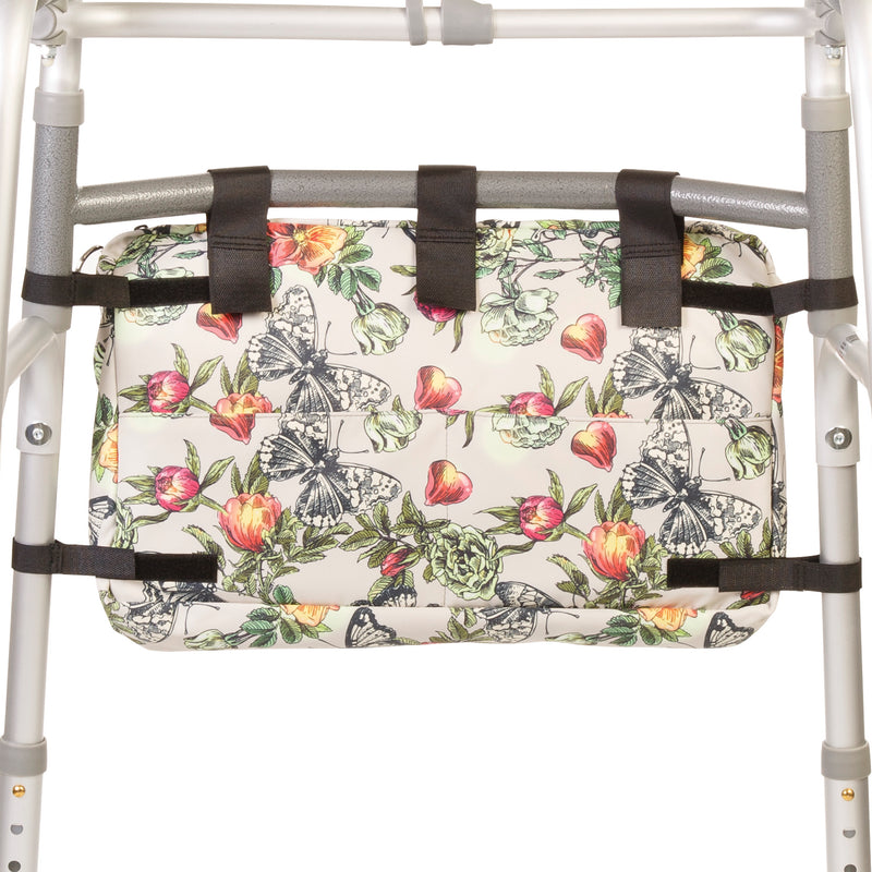 Mobility Aid Bag Carry-All Organizer - Nuvatek Medical Active Living Floral Butterfly