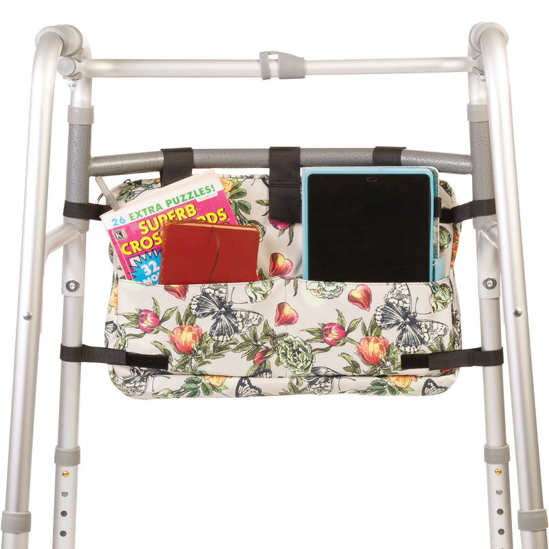 Mobility Aid Bag Carry-All Organizer - Nuvatek Medical Active Living Floral Butterfly