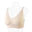 Bralette Seamless Padded Slip-On Adjustable Straps Comfort Bra Beige