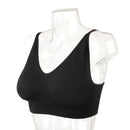 Bralette Seamless Padded Slip-On Adjustable Straps Comfort Bra Black