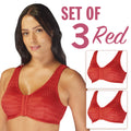 Matching Set of 3 Full-Freedom Comfort Front Closure Bra for Women, Wireless