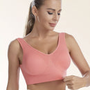 Slip-On Wireless Seamless Padded Bralette Comfort Bra - Coral