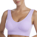 Slip-On Wireless Seamless Padded Bralette Comfort Bra - Lavender