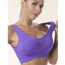 Slip-On Wireless Seamless Padded Bralette Comfort Bra - Purple