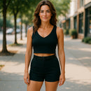 Carole Martin Crop Tank Top with Sports Bra