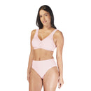 Carole Martin Full Freedom Front Closure wirefree Cotton Comfort Bra- Pink