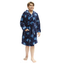 Robe de chambre à capuche et pantalon de pyjama pour enfants avec imprimé d'hockey