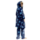 Robe de chambre à capuche et pantalon de pyjama pour enfants avec imprimé d'hockey
