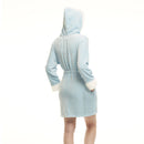 Women's Mid-thigh Hooded Plush Zippered Lounger