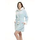 Women's Mid-thigh Hooded Plush Zippered Lounger
