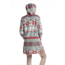 Women's Mid-thigh Hooded Plush Zippered Lounger