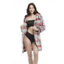 Women's Mid-thigh Hooded Plush Zippered Lounger