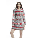 Women's Mid-thigh Hooded Plush Zippered Lounger