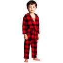 Kids Buffalo Plaid Hooded Robe & PJ Pants – Family Matching Christmas Set