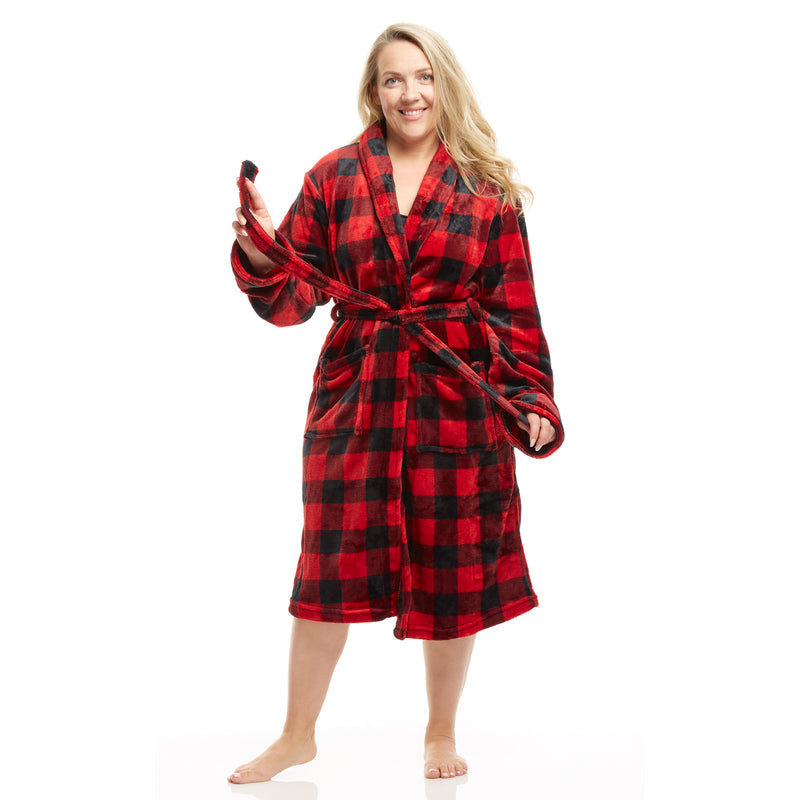 Buffalo Plaid Hooded Robe & PJ Pants – Cozy Family Christmas Set