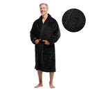 Men Bath Robe Soft Fleece Shawl Collar
