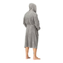 Men Hooded Bathrobe Grey
