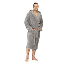 Men Hooded Bathrobe Grey