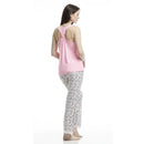 Women's Pajama Two-Piece Set Full Length Pink Leopard