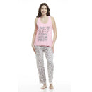 Women's Pajama Two-Piece Set Full Length Pink Leopard
