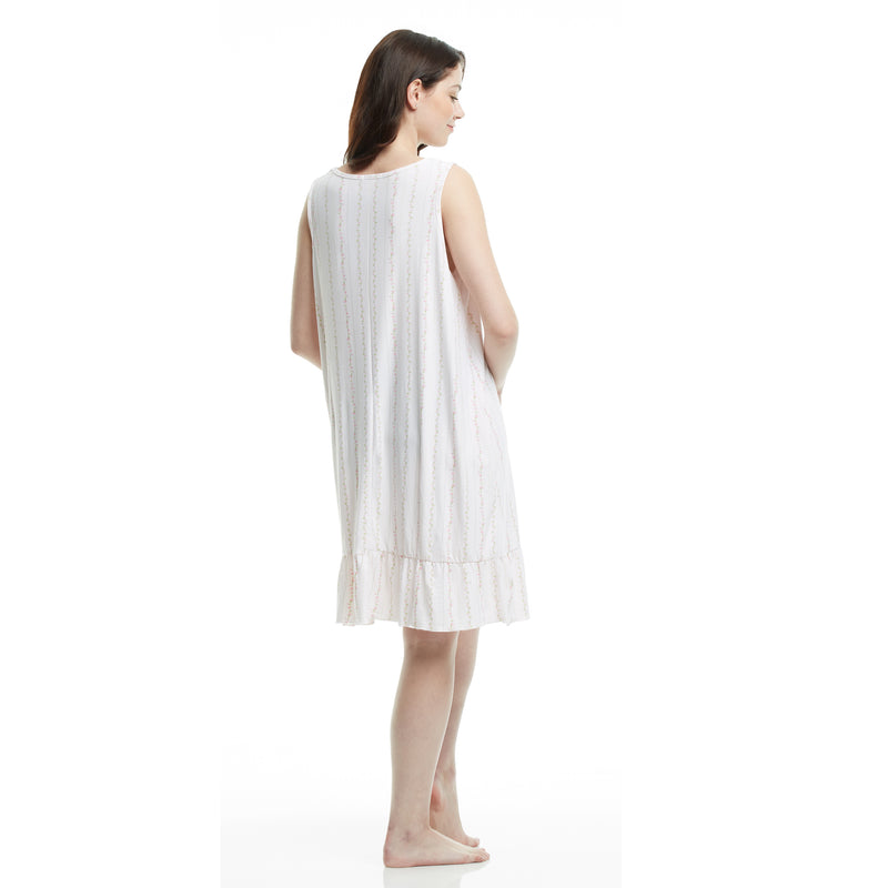 Women's Mid Calf Night Gown Sleevless