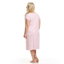 Women's Mid Calf Night Gown With Short Slit Sleeves