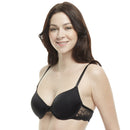 Soutien-gorge push-up à armatures avec couverture complète et bonnets rembourrés avec ailes en dentelle