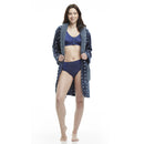 Women's Polka Dot Plush Shawl Collar Mid-Thigh Length Bath Robe