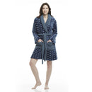 Women's Polka Dot Plush Shawl Collar 3/4 Length Bath Robe