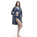 Women's Polka Dot Plush Shawl Collar 3/4 Length Bath Robe