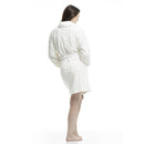 Women's Polka Dot Plush Shawl Collar 3/4 Length Bath Robe