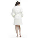 Women's Polka Dot Plush Shawl Collar 3/4 Length Bath Robe