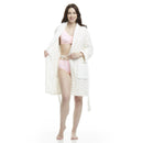 Women's Polka Dot Plush Shawl Collar 3/4 Length Bath Robe