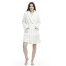 Women's Polka Dot Plush Shawl Collar 3/4 Length Bath Robe