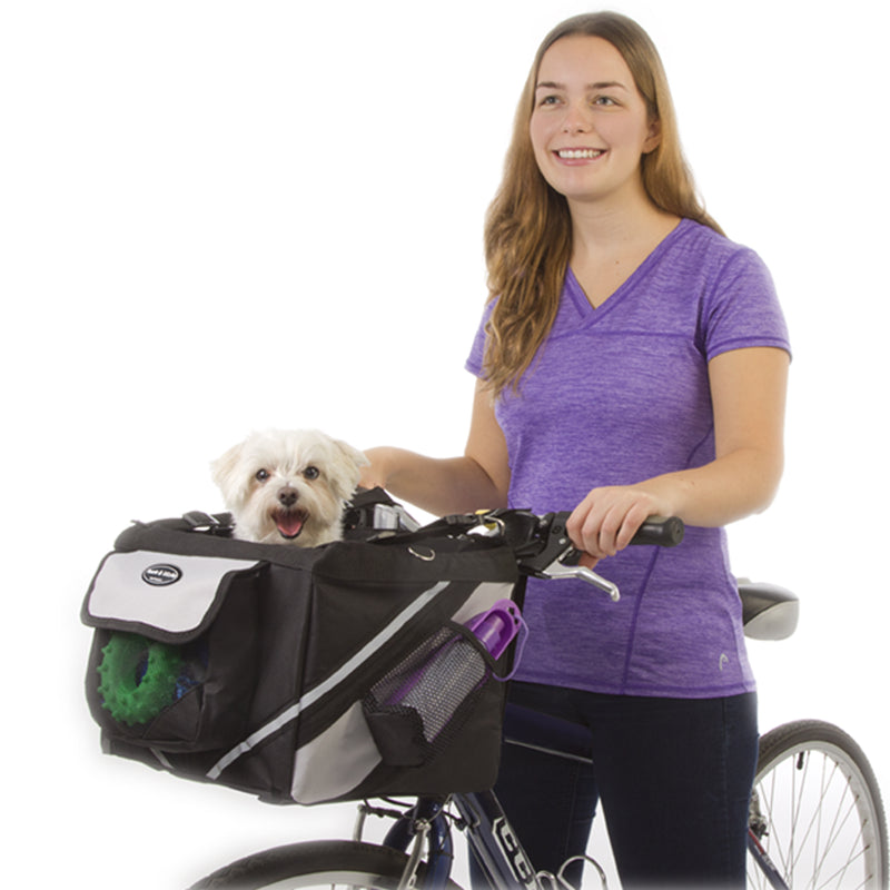 Jack and Dixie Traveler 2-in-1 Pet Bike Basket and Over the Shoulder Carrier