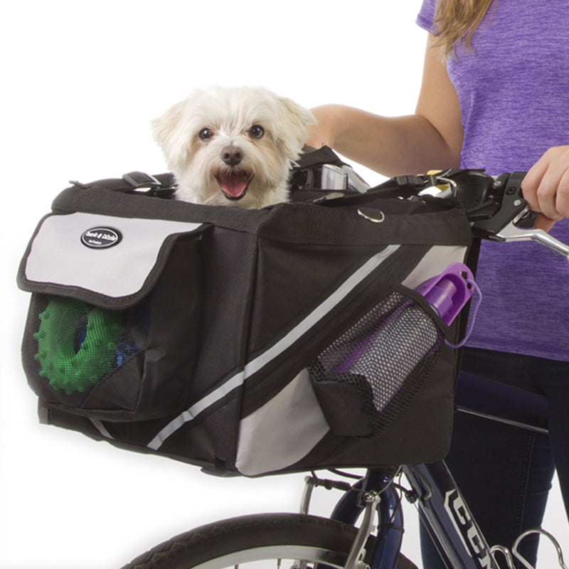 Jack and Dixie Traveler 2-in-1 Pet Bike Basket and Over the Shoulder Carrier