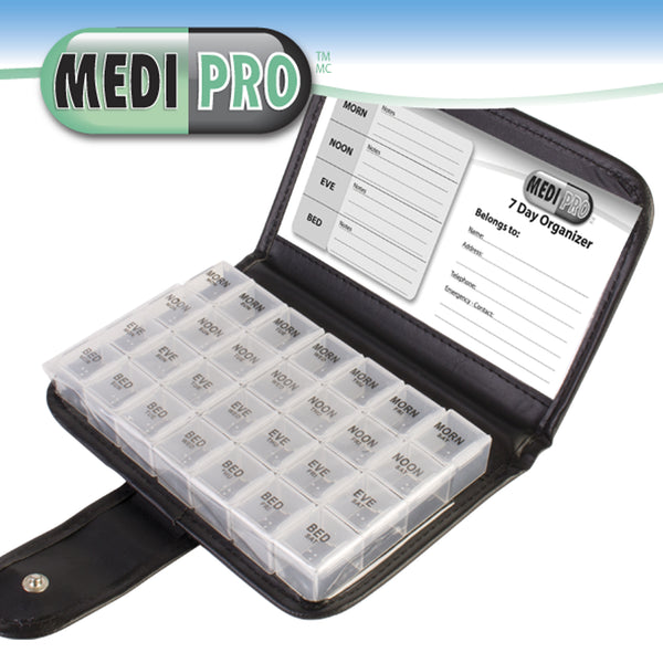 MEDI PRO 7 jours - Porte-feuille planificateur de pilules et vitamines