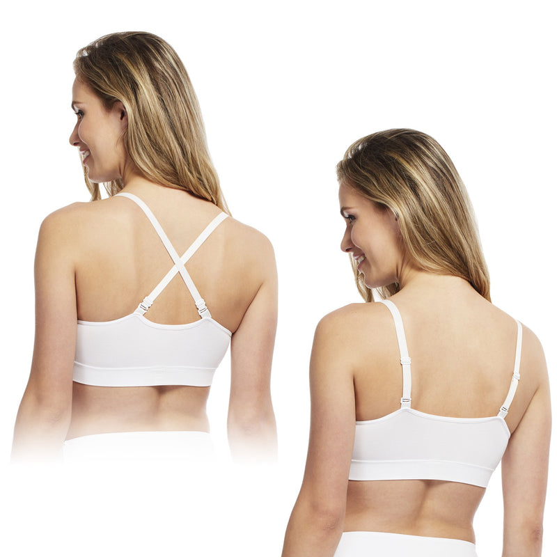 ALBERT KREUZ Women's Slip-on Wireless Comfort Bra Organic Stretch Cotton  White XS at  Women's Clothing store