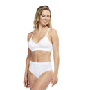 Carole Martin Slip-ON Seamless Padded Crossover Bra - White