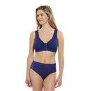 Carole Martin Full Freedom Front Closure Cotton Comfort Bra- Blue