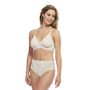 Carole Martin Wirefree Crossover Dual Front Closure Comfort Bra-Beige