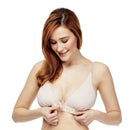 Carole Martin Wirefree Crossover Dual Front Closure Comfort Bra-Beige